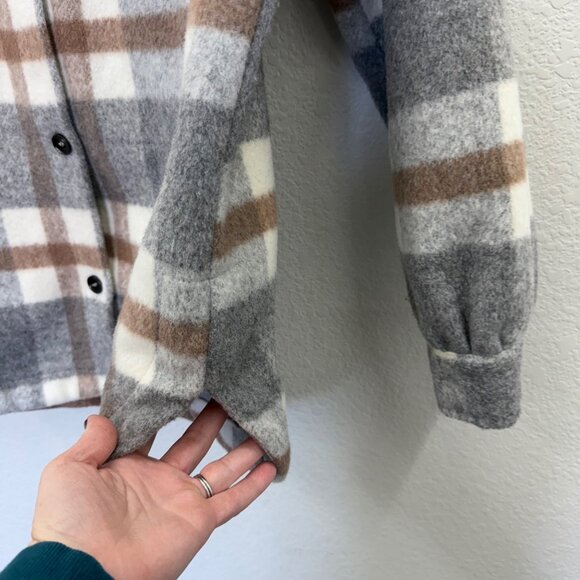Fore Plaid Wool Blend Button Up Thick Flannel Shacket Womens size Small - Picture 4 of 10